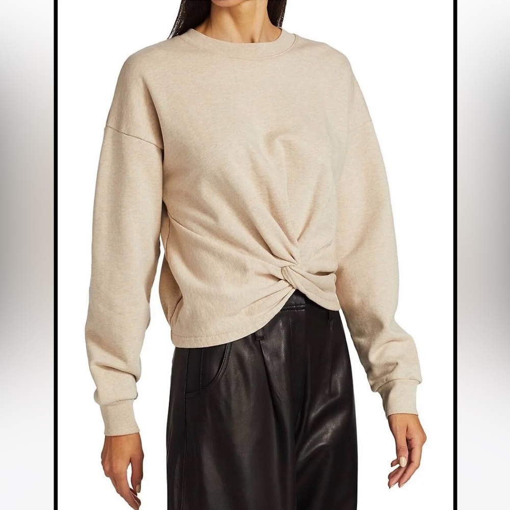 FRAME DENIM Twisted Cotton Crewneck Sweatshirt